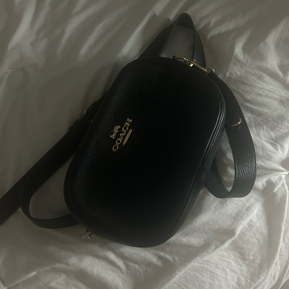 Black Leather Coach Crossbody Purse